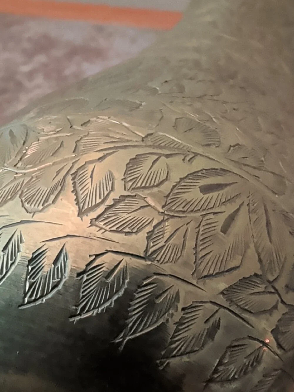 Engraved Solid Brass Floral Decorative Vase (Set of 2) Palace India 36